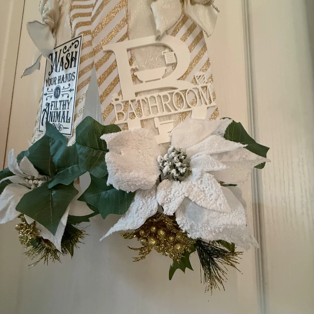 Im Featured! Holiday Bathroom Over The Door Double Christmas Swag wreath